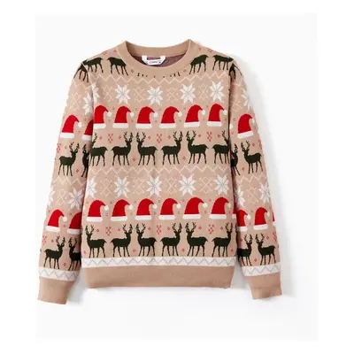 Christmas Sweater for Family Reindeer Clothes Long Sleeves Tops