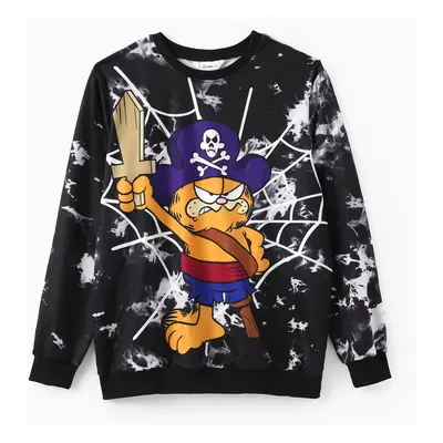 Garfield Family Matching Halloween Pirate Spider Web Tye-die Sweatshirt/Jumpsuit