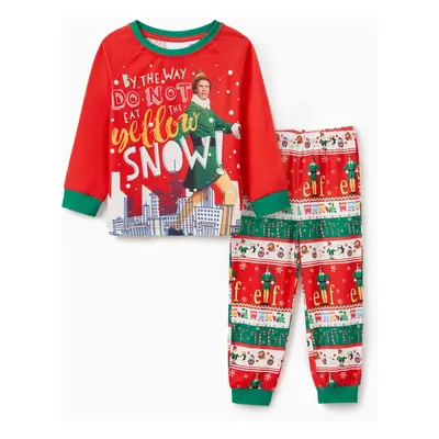 ELF Family matching Christmas Pattern Long-sleeve Pajamas Set (Flame Resistant)