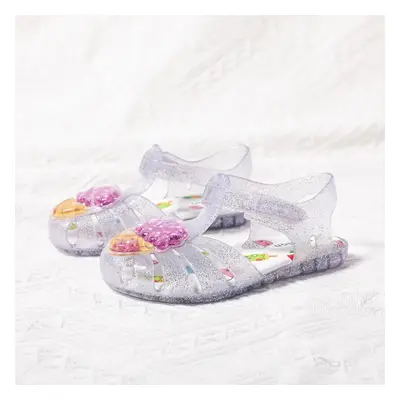 Toddler/Kids Girl Childlike Fruits Pattern Glitter Velcro Sandals