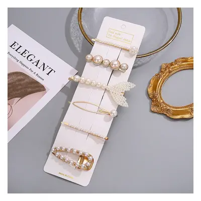 6Pcs/Set Metal Pearl Hairclips Decoration Women Hairpins Hair Barrettes Floral Girls Headwear Cl