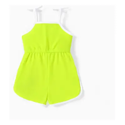 Baby Girl Two Tone Sleeveless Cami Romper