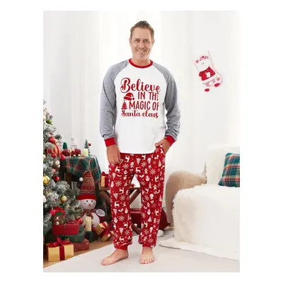 Christmas Family Believe in the Magic of Santa Claus Pajamas Sets with Drawstring and String ( F