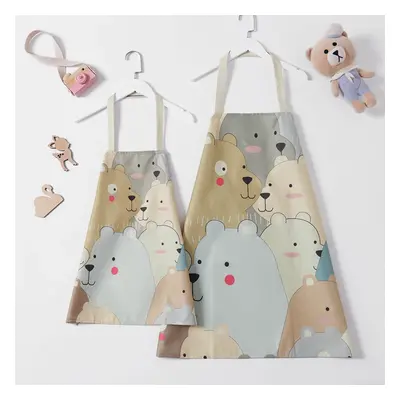 Cute Dinosaur Print Linen Aprons for Mommy and Me