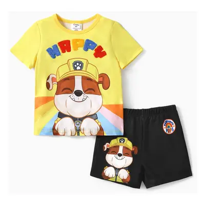 PAW Patrol Toddler Girls/Boys 2pcs Character Rainbow Print T-shirt with Shorts Sporty Set