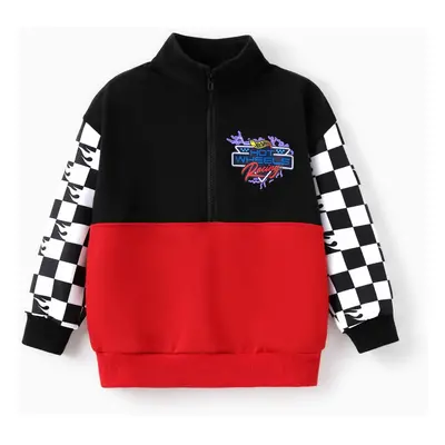 Hot Wheels Toddler/Kid Boy Colorblock Logo Print Long-sleeve Racing Sweatshirt