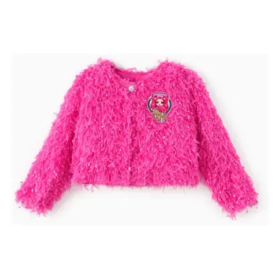 Rainbow High Toddler/Kid Girl 1pc Stella Faux Fur Pearl Button Long-sleeve Coat