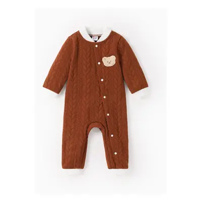 Baby Girl/Boy Bear Style Embroidered Knitted Jumpsuit