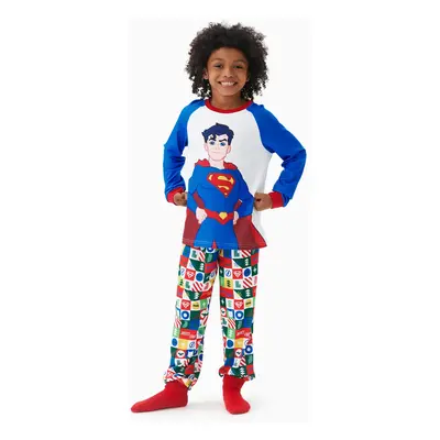 Justice League Family matching 2pcs Christmas Character Colorblock Pajamas Set (Flame Resistant)