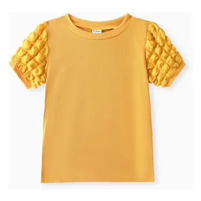 Kid Girl Textured Puff Sleeve Top