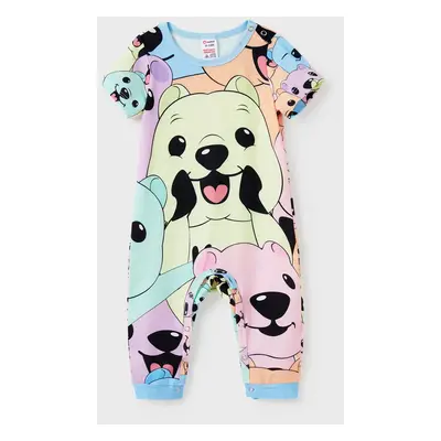 Family Matching Allover Cute Smile Bear Pattern Pajamas