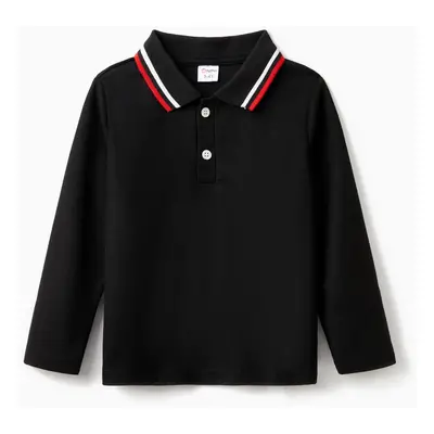 Toddler Boy Striped Long-sleeve Polo Tee