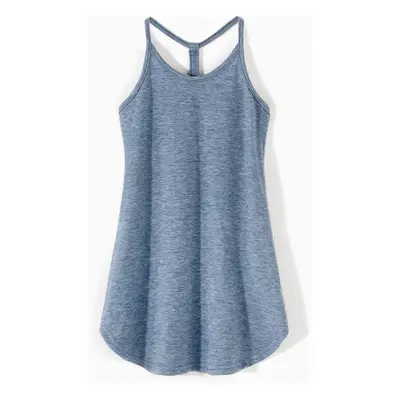 Solid 95% Cotton Slip Dress for Mom and Me