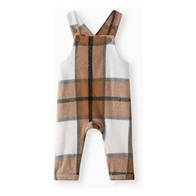 Baby Boy/Girl Button Front Plaid Overalls