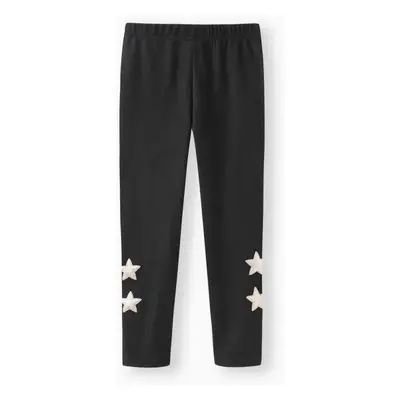 Kid Girl Glitter Stars Embroidered Elasticized Leggings