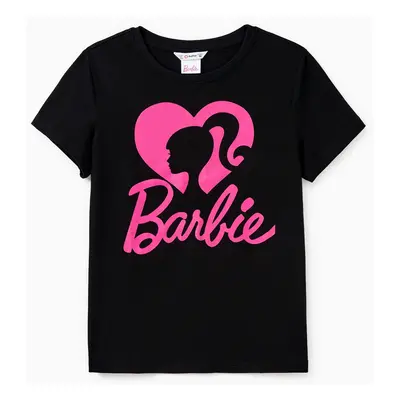 Barbie Mommy and Me Cotton Short-sleeve Heart & Letter Print Short-sleeve T-shirts