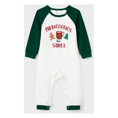 Christmas Family Pajamas Sets Raglan Sleeves Milk&Cookies for Santa Top and Allover Pants with D