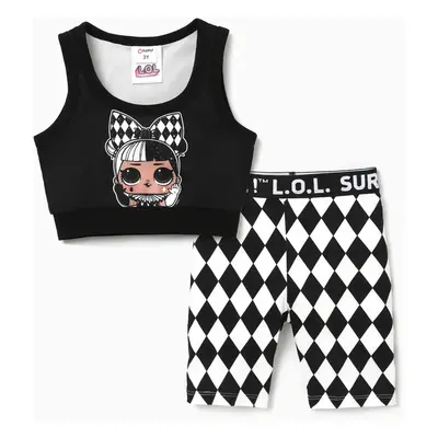 L.O.L. SURPRISE! toddler Girl Graphic Print Cropped Top and Tight Cycling Pants Set