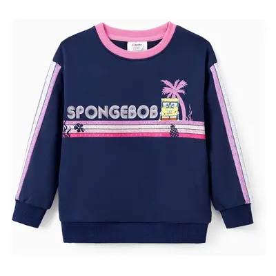 SpongeBob SquarePants Family matching 1pc Character coconut Tree Striped Pattern Long-sleeve Swe