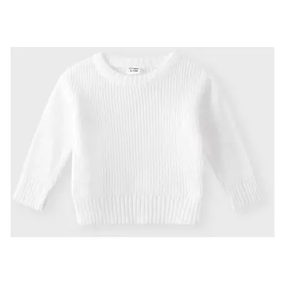 Baby Solid Long-sleeve Knitted Sweater Pullover