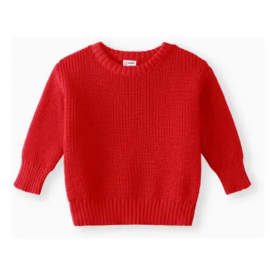 Baby Solid Long-sleeve Knitted Sweater Pullover