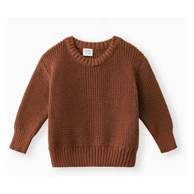 Baby Solid Long-sleeve Knitted Sweater Pullover