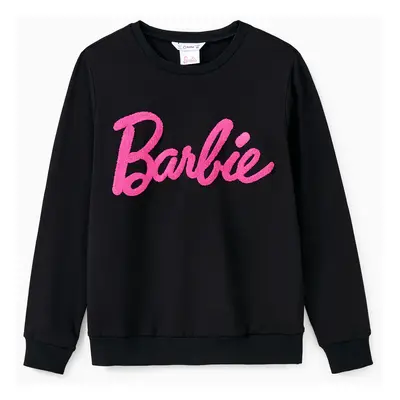 Barbie Sweatshirt Mommy and Me Letter Embroidered Long-sleeve Cotton