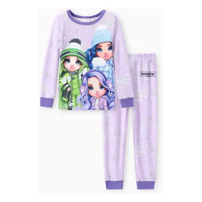 Rainbow High Toddler/Kid Girl 2pcs Naiaâ¢ Character Rainbow Gradient Print Snug-Fitting Pajamas