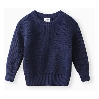 Baby Solid Long-sleeve Knitted Sweater Pullover