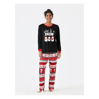 Christmas Family Pajamas Set - Polyester Spandex Blend, 2-Piece, Casual, Opaque, Matching Outfit