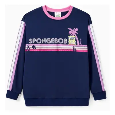 SpongeBob SquarePants Family matching 1pc Character coconut Tree Striped Pattern Long-sleeve Swe