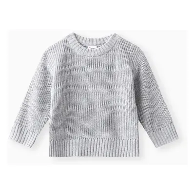 Baby Solid Long-sleeve Knitted Sweater Pullover