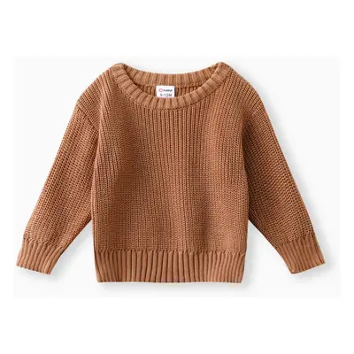 Baby Solid Long-sleeve Knitted Sweater Pullover