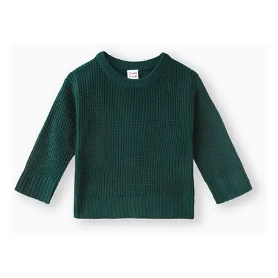 Baby Solid Long-sleeve Knitted Sweater Pullover