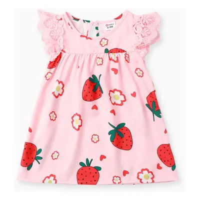 Baby Girl Sweet Strawberry Lace Dress