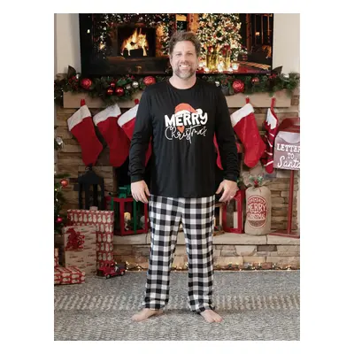 Christmas Family Matching Glow In The Dark Letters Print Long-sleeve Pajamas Sets