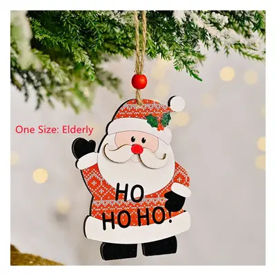 Christmas Pendant, Wooden Elk Santa Claus Snowman Pendant Christmas Tree Pendant Decoration