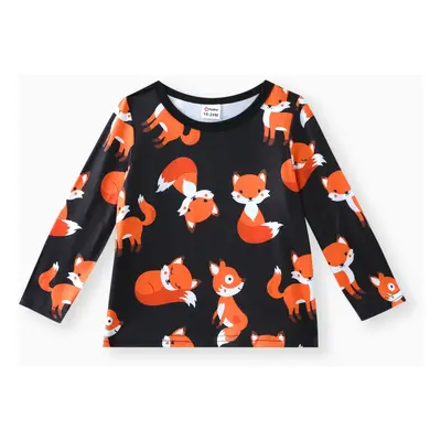 Toddler Boy Fox Print Long-sleeve Tee