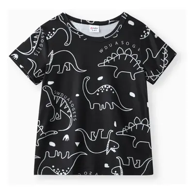 Toddler Boy Animal Dinosaur Print Short-sleeve Tee