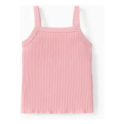 Baby Girl 95% Cotton Ribbed Solid Cami Top