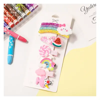 6pcs Toddler Girl Sweet Cute Cartoon Hair Clips