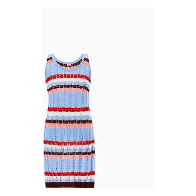 Knitted Stripe Beach Dress with Hollow-out Design for Mommy and Me