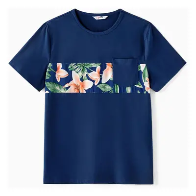 Family Matching Tropical Plant and Flower Print Vacation Outfits