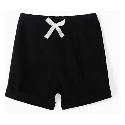 Baby Boy/Girl Solid Elasticized Waist Shorts