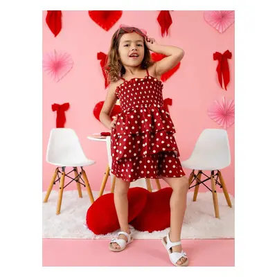 Toddler Girl Polka Dots Layered Smocked Slip Dress