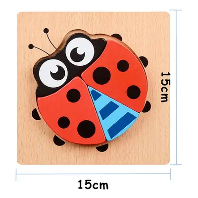 3D Wooden Puzzle Jigsaw Toys For Children Wood 3d Cartoon Animal Puzzles Intelligence Kids Early