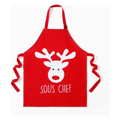 Christmas Family Matching Reindeer Graphic Head/Sous Chef Xmas Waterproof Apron Sets