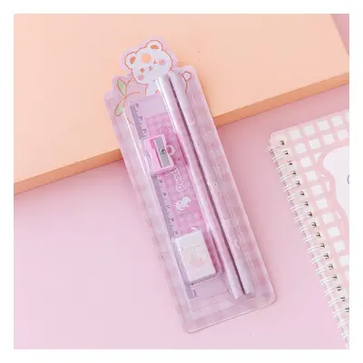 5-pack Pencil Stationery Set with Ruler Eraser Pencil Sharpener School Gift Stationery Set Stude