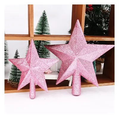 Individual Pink Christmas Tree Topper Five-Pointed Star Party Decoration