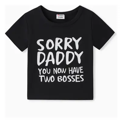 Baby Boy/Girl 95% Cotton Short-sleeve Letter Print Tee